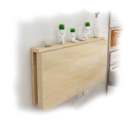 ZYXQQJ Table Pliante Murale 50x30cm 60×40cm 80x60cm 100x40cm Bureau D'Ordinateur Pliant en Bois Petit Bureau Flottant Peu Encombrant(80x50cm/32x20in)