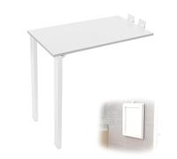 ZYXQQJ Table Pliante Murale, Table De Salle À Manger Rabattable, Bureau Mural en Bois avec Pieds De Support, Bureau Flottant pour Petits Espaces(White,100 * 50 * 75cm)