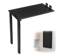 ZYXQQJ Table Pliante Murale, Table De Salle À Manger Rabattable, Bureau Mural en Bois avec Pieds De Support, Bureau Flottant pour Petits Espaces(Black,100 * 70 * 75cm)