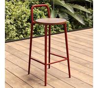 ZYXQQJ Tabourets De Bar Ronds Chaise Haute Bar avec Dossier Et Repose-Pieds, Chaises De Bar De Cuisine, Tabouret De Bar Industriel, Tabourets De Comptoir(Red,65cm)