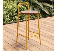 ZYXQQJ Tabourets De Bar Ronds Chaise Haute Bar avec Dossier Et Repose-Pieds, Chaises De Bar De Cuisine, Tabouret De Bar Industriel, Tabourets De Comptoir(Yellow,65cm)