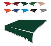 ZYXQQJ Tissu de rechange en polyester imperméable pour auvent de terrasse rétractable, vert foncé, 3,5 x 1,5 m, idéal pour balcons et espaces extérieurs