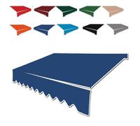 ZYXQQJ Tissu de rechange imperméable et rétractable pour auvent de terrasse, en polyester bleu foncé, idéal pour balcon et fenêtre, 4,5 x 3 m.