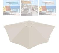 ZYXQQJ Toile De Rechange pour Demi-Parasol 270cm Auvent De Rechange De Parapluie De Jardin pour Remplacer Et Améliorer Votre Parasol (Beige)