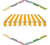 ZYXQQJ Toile De Remplacement pour Store Banne Manuel 250 300 350 400 500 550cm Tissu De Rechange for Auvent De Terrasse Rétractable(Stripe 5,6.5x5ft/200x150cm)