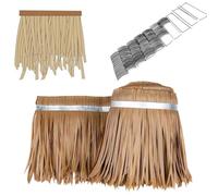 ZYXQQJ Toit En Chaume Artificielle Rouleau Toit De Paille 0.5x1-10m Tuile De Chaume De Simulation Fausse Paille Pour Tiki Bar Jardin Gazebos Hawaii(Spotted yellow,2m/6.5ft)
