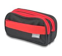 ZyXSQoraphic Trousse à Crayons à 3 Compartiments, Pencil Bag,Beautiful Pencil Case, Large Capacity Canvas Zipper Pencil Case,Large Capacity Multifunctional Pencil Case (Red)