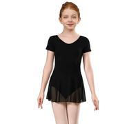 ZYXWVU Robe de Ballet avec Tutu - Justaucorps en Coton pour Fille, Manches Courtes
