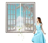 ZYXYMY Écran Anti-Moustiques Magnétique Auto-Adhésif - Installation Facile en 30 Secondes Sans Outils pour Portes-Fenêtres, Patio et Intérieur/Extérieur (Étanchéité Totale),105x115cm,Blanc