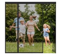 ZYXYMY Moustiquaire Porte Fenetre Magnétique,Moustiquaire Porte,Moustiquaire Baie Vitree Coulissante,Rideaux Toile Insect Ecran,Magnétique Moustiquaire Porte,Aucun Perçage Requis,140x200cm,Noir