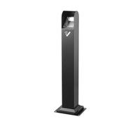ZYYANSHOP Poubelle cendrier Colonne de cendres verticale for espace fumeur extérieur, peut être fixée sur un pilier en fer émaillé cuit au four