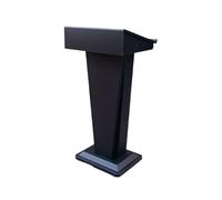 ZYYANSHOP Table de Discours Pupitre créatif en Acier Inoxydable avec Compartiments de Rangement, Bureau réception d'hôtel Podium hôte(Noir)