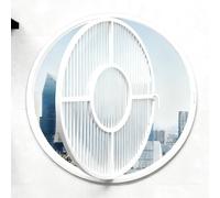 ZYYLIVR 360° Fenêtre Circulaire Rotative,Fenêtre Coulissante avec Verre Trempé Cadre en Alliage D'aluminium,pour La Ventilation Et La Décoration du Grenier,pour Séparation Cuisine(White,100cm/39.4in)