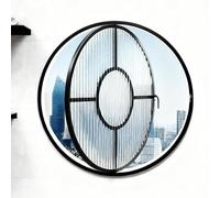ZYYLIVR 360° Fenêtre Circulaire Rotative,Fenêtre Coulissante avec Verre Trempé Cadre en Alliage D'aluminium,pour La Ventilation Et La Décoration du Grenier,pour Séparation Cuisine(Black,100cm/39.4in)