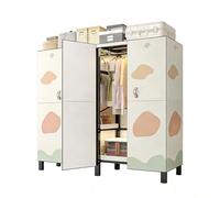 ZYYLIVR Armoire De Chambre avec Porte Magnétique,Porte-Vêtements Portable,Garde-Robe De Chambre,Penderie De Rangement en Tissu Full Steel Frame,Armoire avec Housse 360° Fully Sealed(Beige2,152cm/58)