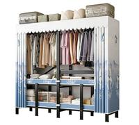 ZYYLIVR Armoire Pliable avec Housse Tissu,Armoire De Rangement en Tissu Full Steel Frame,Penderie Rangement Vêtements avec Tringle,Penderie Pliable Grande Capacité pour Chambre,Garde-Robe(170x160cm)