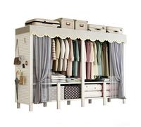 ZYYLIVR Armoire Portable,Garde-Robe Pliable avec Housse Tissu,Collapsible Penderie avec Housse 360° Fully Sealed,Penderie Rangement Vêtements avec Tringle,Armoire Pliable Grande Capacité(170x190cm)