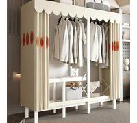 ZYYLIVR Armoires De Placard Autoportante,Garde-Robe Support À Vêtements Couvert Robuste,Grande Penderie De Chambre À Coucher Portable,Armoires en Métal,Porte-Vêtements Pliable Robuste(220cm/86.6in)