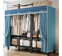 ZYYLIVR Armoires De Placard Portable,Garde-Robe Organisateur De Rangement De Placard,Penderie Espace De Rangement Spacieux,Porte-Vêtements De Rangement en Tissu Full Steel Frame Chambre(220cm/86.6in)