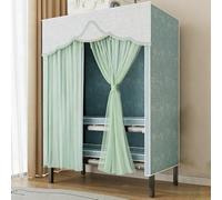 ZYYLIVR Armoires Pliable Robuste,Placard Portable pour Suspendre des Vêtements,Grand Garde-Robe À Vêtements,Porte-Vêtements en Acier avec Housse Tissu,Penderie De Rangement avec Tringle(126cm/49.6in)