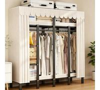 ZYYLIVR Armoires Portable avec Tringle,Garde-Robe De Rangement en Tissu Full Steel Frame Collapsible Penderie avec Housse 360° Fully Sealed Porte-Vêtements Grande Armoires Pliable(130cm/51.2in)