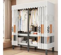 ZYYLIVR Armoires Portable,Garde-Robe Grand Espace en Métal Et Acier,Penderie Pliante sans Installation,Porte-Vêtements Pliable avec Housse Tissu avec Tringle pour Placard À Manteaux(100cm/39.4in)