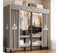 ZYYLIVR Armoires Portable pour Suspendre Les Vêtements,Collapsible Penderie avec Housse 360° Fully Sealed,Grande Garde-Robe Rangement Vêtements,Porte-Vêtements Rangement Full Steel Frame(150cm/59in)