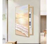 ZYYLIVR Cache Compteur Electrique Mural Decoratif,Cache Tableau Electrique Decoratif,Art Mural Minimaliste Et Moderne,Cadre Pour Coffret D'alimentation Décoration De Couloir(Gold-L,70 * 90cm)