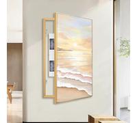 ZYYLIVR Cache Compteur Electrique Mural Decoratif,Cache Tableau Electrique Decoratif,Art Mural Minimaliste Et Moderne,Cadre Pour Coffret D'alimentation Décoration De Couloir(Gold-R,80 * 120cm)