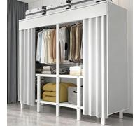 ZYYLIVR Garde-Robe Portable - Armoire Pliable Grande Capacité pour Chambre,Penderie De Rangement en Tissu Full Steel Frame,Porte-Vêtements avec Housse 360° Fully Sealed pour Chambres(150cm/59in)