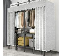 ZYYLIVR Générique Armoire De Rangement,Garde-Robe Penderies en Tissu,Penderie avec Housse,Porte-Vêtements Pliable Repliables,Armoires Portable avec Barre De Suspension Vêtement Couloir(150cm/59in)