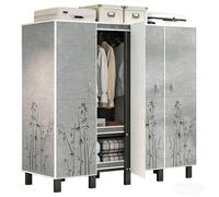 ZYYLIVR Générique Armoire Portable,Garde-Robe Pliable avec Housse Tissu,Penderie De Rangement pour Chambre À Coucher,Penderie Grande Capacité pour Placards D'hôtel avec Porte Magnétique(190cm/75in)