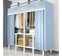 ZYYLIVR Grande Armoire Portable,Garde-Robe Pliable avec Housse Tissu en Tissu Full Steel Frame,Penderie Rangement Vêtements,Porte-Vêtements Pliable Capacité avec Tringle pour Chambre(170cm/67in)