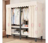 ZYYLIVR Grande Penderie Robuste,Armoires À Vêtements Pliante pour Chambre À Coucher,Porte-vêtements Portable,Penderie Rangement Vêtements avec Tringle,Garde-Robe De Placard en Métal(242cm/95.3in)