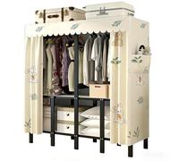 ZYYLIVR Penderie Portable À Grande Capacité,Garde-Robe De Suspension,Garde-Robe Pliable avec Housse Tissu,Armoire Pliable Portable avec Tringles,Penderie Rangement Vêtements Chambres(145cm/57in)