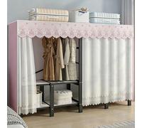 ZYYLIVR Placard À Vêtements avec Cadre en Acier,Armoires Pliable Robuste,Garde-Robe Portable pour Suspendre Les Vêtements,Grand Penderie avec Housse en Tissu,Permet De Gagner De l'espace(188cm/74in)