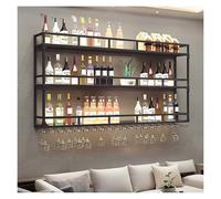 ZYYLIVR Porte Bouteille Mural, Casier À Vin en Métal, Étagère À Vin Murale en Métal(Black,120x90cm/47.2x35.4in)