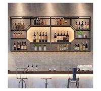 ZYYLIVR Porte-Bouteilles Mural avec Lumière LED, Casier À Vin, Étagère Murale À Bouteilles, Rangement Bouteille, Meuble Bar pour Cuisine Salle À Manger(240x120x25cm)