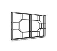 ZYYLIVR Porte-Bouteilles Mural, Casier À Vin en Métal avec Porte Verre, Étagère À Vin, Range Bouteille avec Lumière LED, pour Cuisines Salle À Manger(Black,160x120x25cm)
