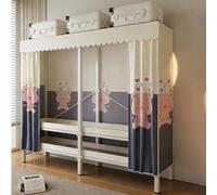 ZYYLIVR Support De Garde-Robe Autoportant,Porte-vêtements Multifonctionnel pour Chambre À Coucher avec Housse Tissu,Placard Portable Robuste avec Cache-poussière en Métal pour Chambres(151cm/59.4in)
