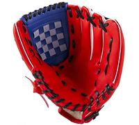 ZYYRSS Gant de Baseball Gants de Balle Molle avec Cuir PU de Baseball réglable et Confortable, Tailles Adultes et Jeunes - Lancer à droite-12,5 Pouces (Rouge)