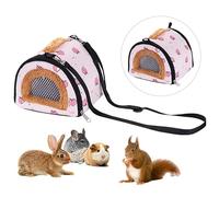 ZYYRSS Sac de transport portable pour petits animaux, rats, sucre, cochon d'Inde, rat, chinchillas, hamster, hérisson, sac fourre-tout respirant à suspendre (rose)