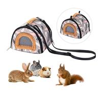 ZYYRSS Sac de transport portable pour petits animaux, rats, sucre, cochon d'Inde, rat, chinchillas, hamster, hérisson, sac fourre-tout respirant à suspendre (gris)