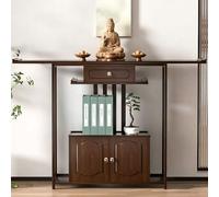 ZYZSY Armoire de méditation Bouddhiste, Table d'autel avec tiroir et Rangement, Support de Statue de Bouddha, pour Prière, Puja Et Décoration Temple(120 * 25 * 81cm/47.2 * 9.7 * 31.9in)