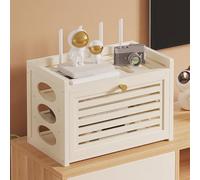 ZYZSY Armoire de Rangement pour routeur - Boîte de Rangement pour routeur, Protecteur De Bande d'alimentation, Cable Management L'etagère pour Salon Chambre Bureau(Brown,40.5cm/16in)