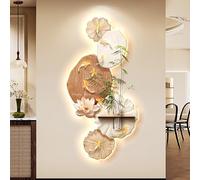 ZYZSY Art Mural à LED, Peinture Décorative avec Vase, Mur De l'image De Paysage Chinois, pour La Maison, Salon, Étude, Décoration De Chambre À Coucher(Brown 2,50 * 100cm/20 * 39in)
