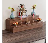 ZYZSY Autel Bouddhiste, Bouddha Étagère Statue Stand Bois Meubles Bouddha Autel Étagère Bouddhiste, Armoire D'Autel avec Un Grand Bureau, pour PrièRes Culte(Brown2,80cm/31.5in)
