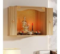 ZYZSY Autel Bouddhiste, Table d'autel de Méditation, Motif Sculpté Chinois, Armoire Dieu de la Richesse, étagère pour Statue de Bouddha en Bois pour la décoration intérieure(Wood,60cm/23.6in)