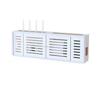 ZYZSY Boîte De Rangement Murale pour Routeur WiFi, Support Box Internet Étagere Mural, Étagère Flottante pour Routeur/WiFi/DVD/Décodeur, pour Salon Chambre Bureau(White)