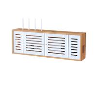ZYZSY Boîte De Rangement Murale pour Routeur WiFi, Support Box Internet Étagere Mural, Étagère Flottante pour Routeur/WiFi/DVD/Décodeur, pour Salon Chambre Bureau(Walnut)